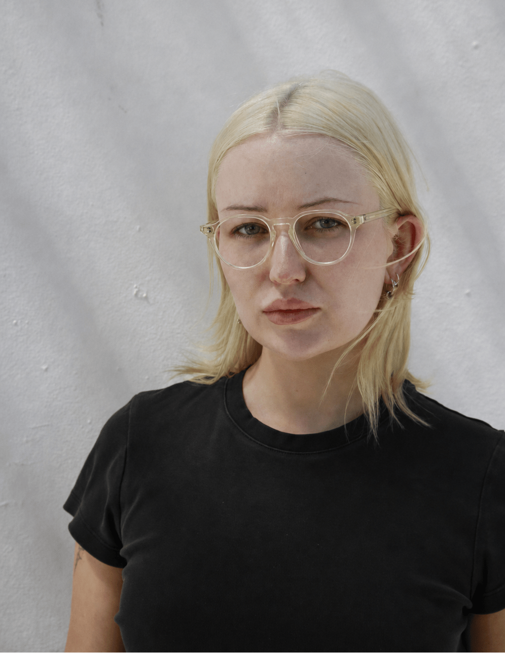 Ben Optical / Blonde Crystal Acetate & Clear Lens - Shade Files