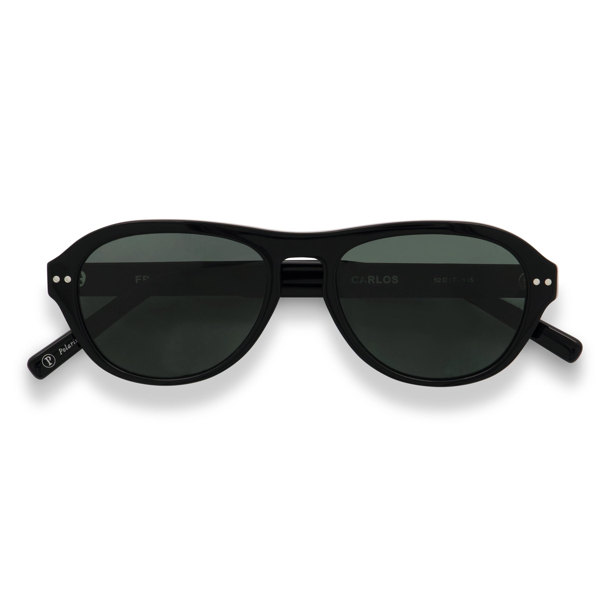 Carlos / Black Acetate & Polarised Green Lens - Shade Files