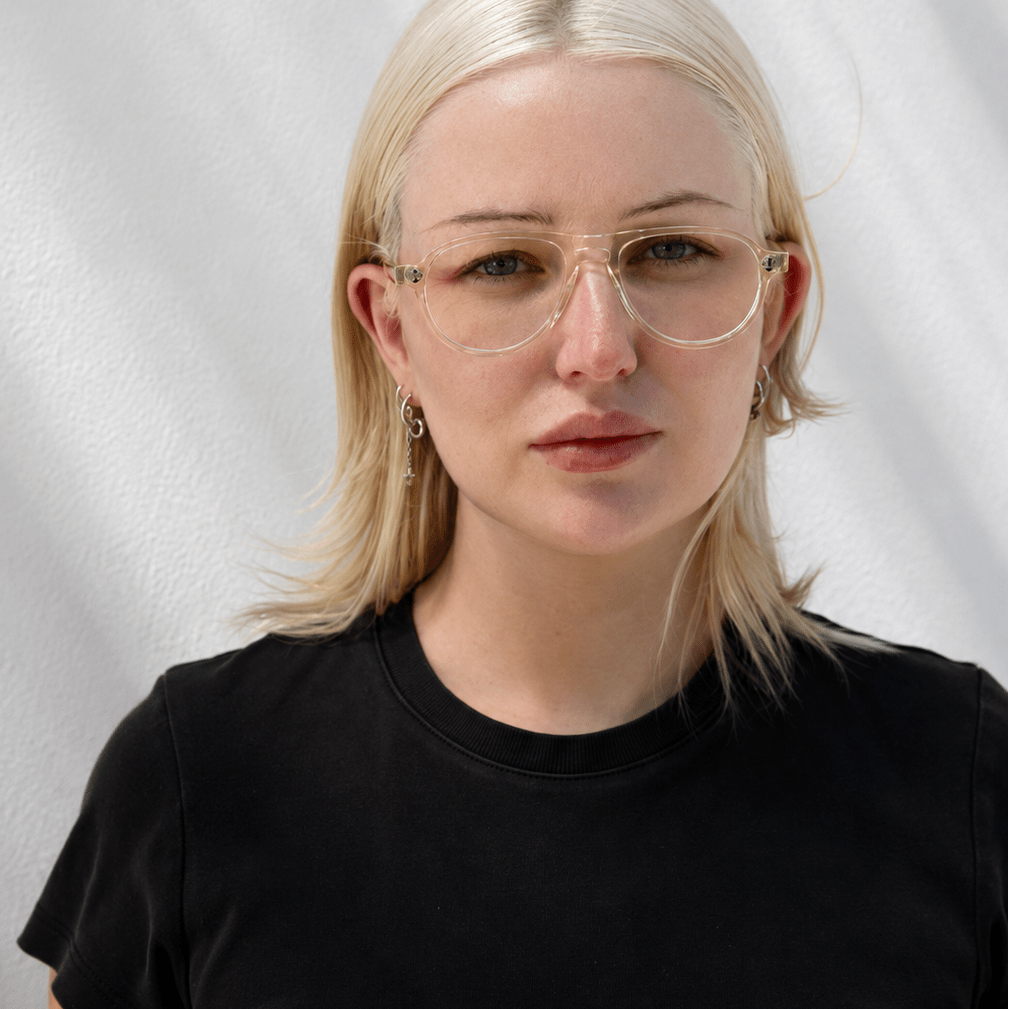 Carlos Optical / Blonde Crystal Acetate & Clear Lens - Shade Files