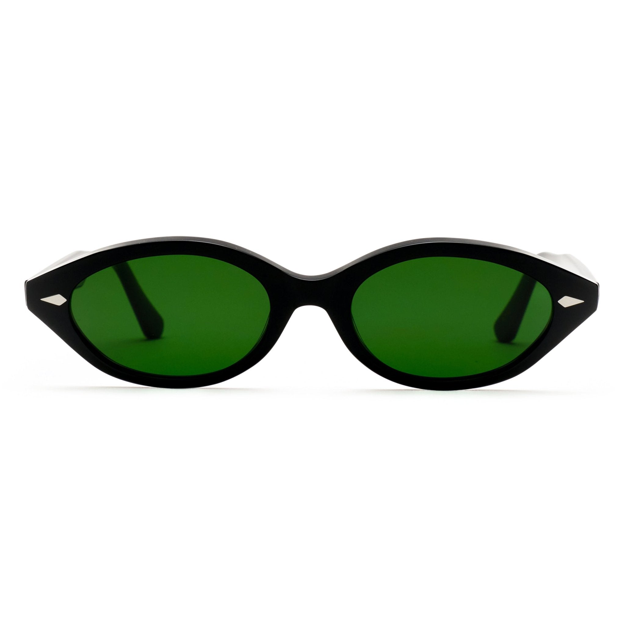 Clara / Black Acetate & Green Solid Lens - Shade Files