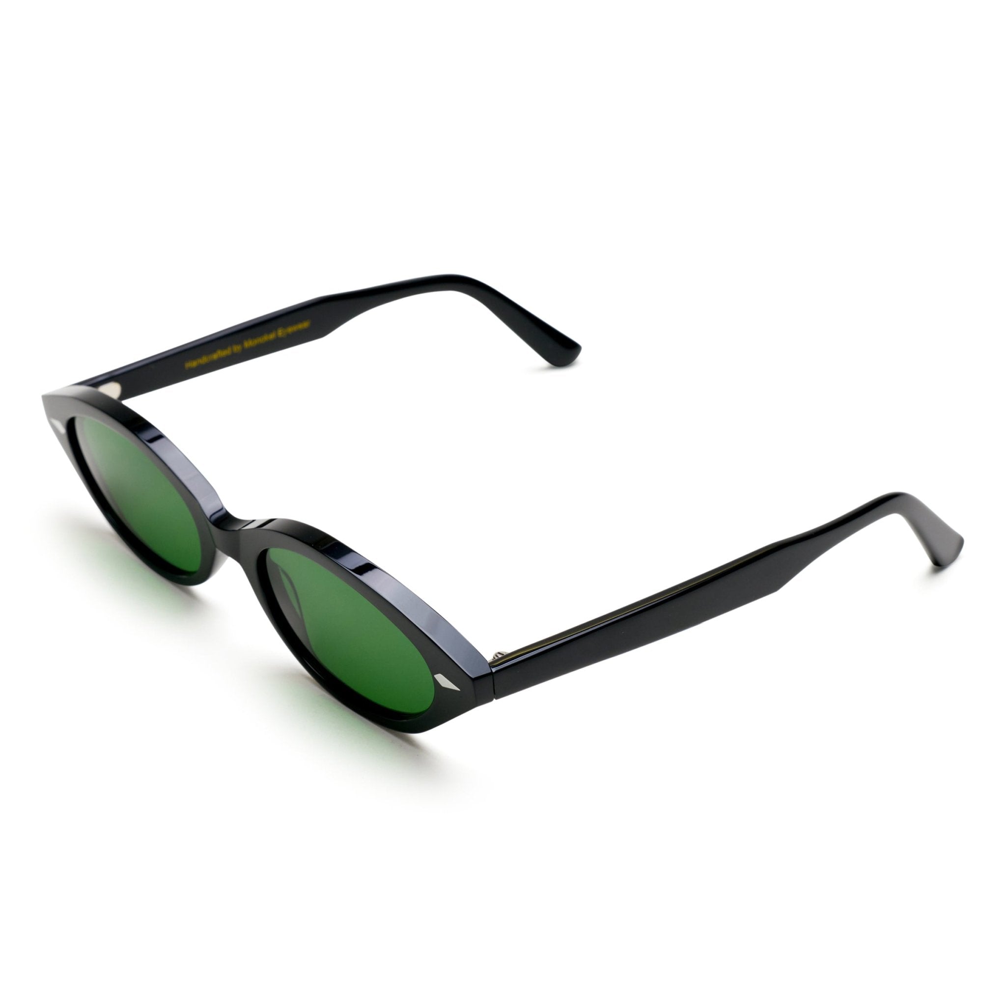 Clara / Black Acetate & Green Solid Lens - Shade Files