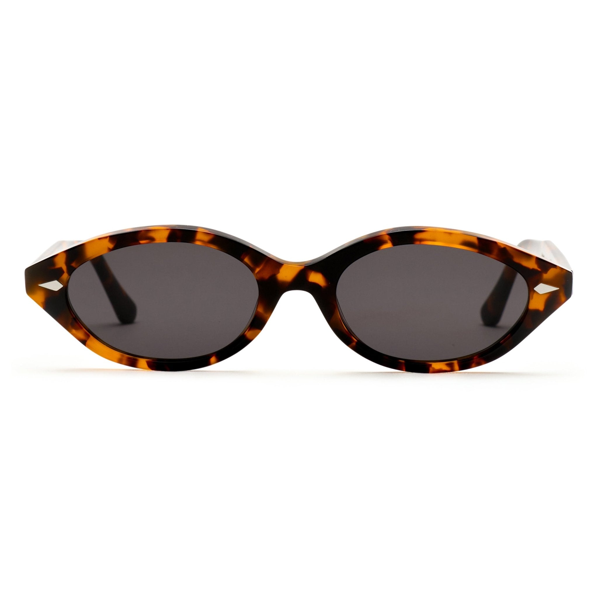 Clara / Havana Acetate & Grey Solid Lens - Shade Files