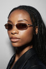 Coco 003 / Matte Silver Metal & Brown Lens - Shade Files