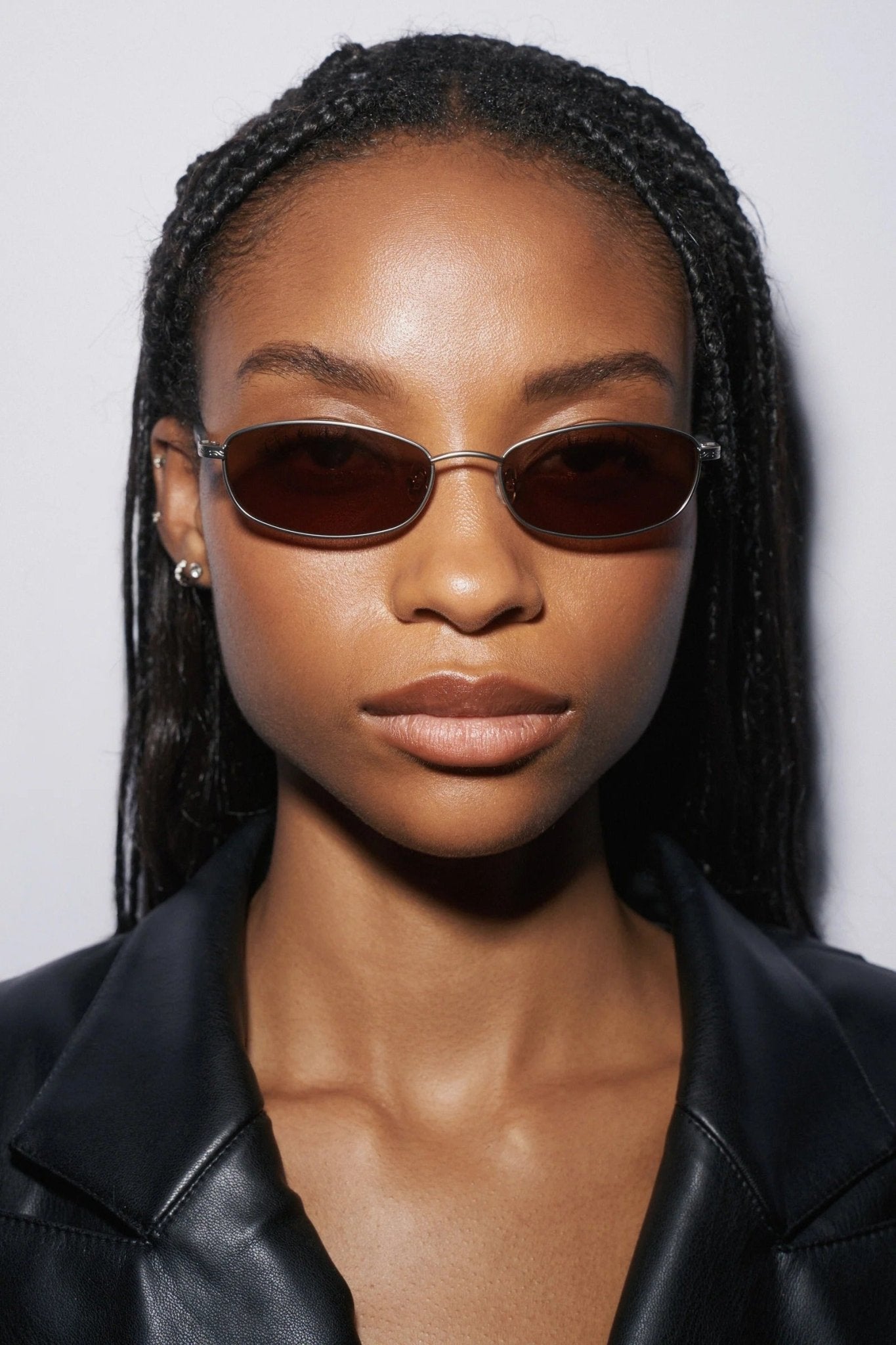 Coco 003 / Matte Silver Metal & Brown Lens - Shade Files