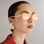 Enigmatic / Gold Ivory & Tan Gradient Flash Mirrored Lens - Shade Files