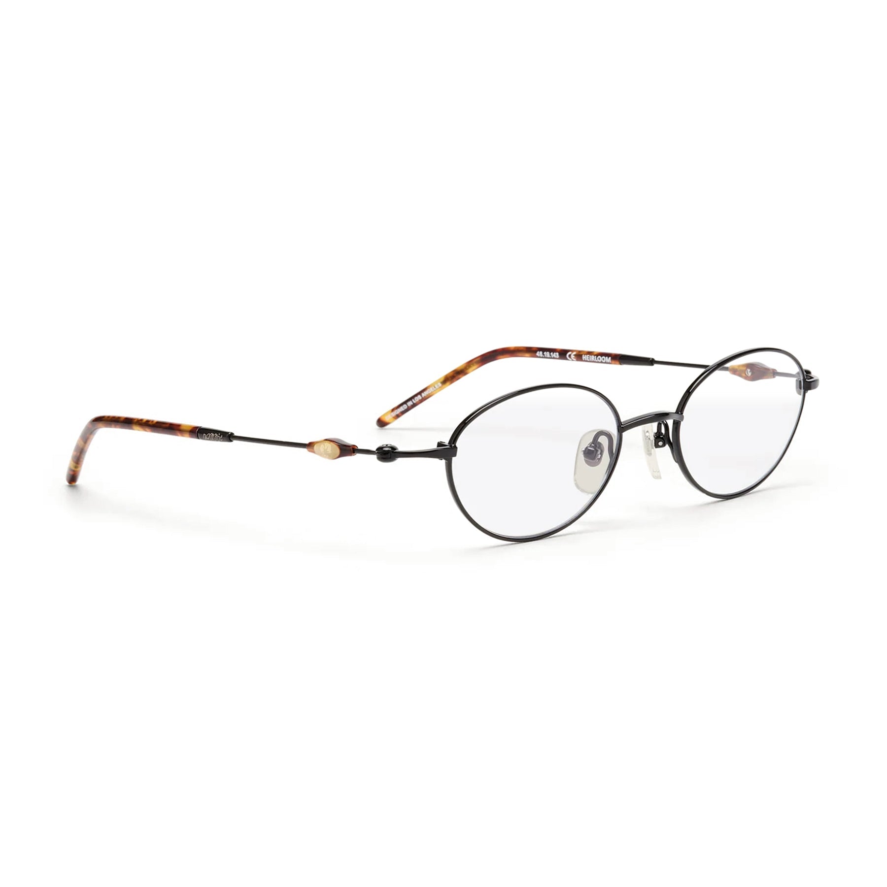 Bonnie Clyde | Heirloom Optical | Black Tortoise Titanium & Blue