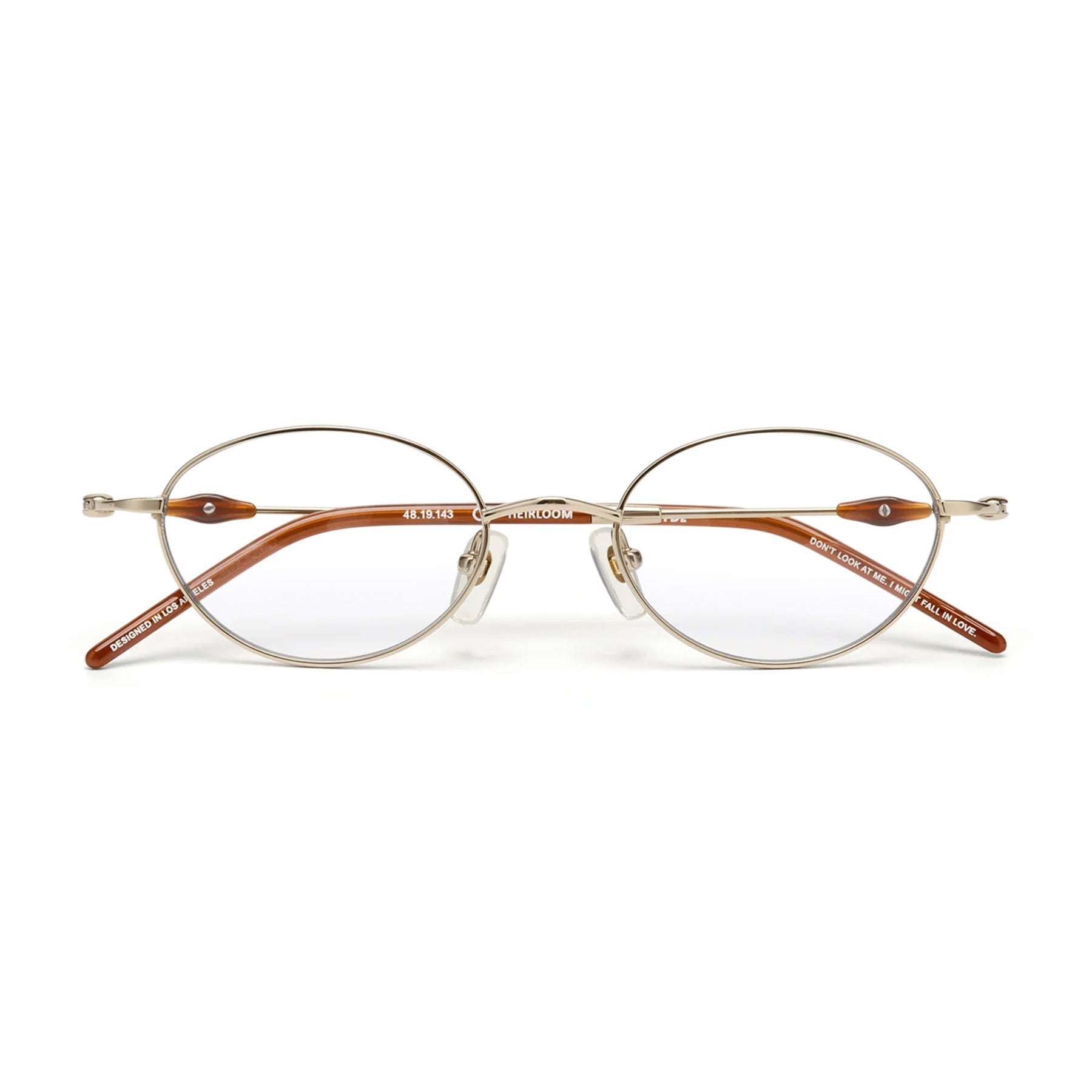 Heirloom Optical / Gold Dark Brown Titanium & Blue - Light Lens - Shade Files