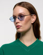 Hikari / Silver Titanium & Blue Solid Lens - Shade Files