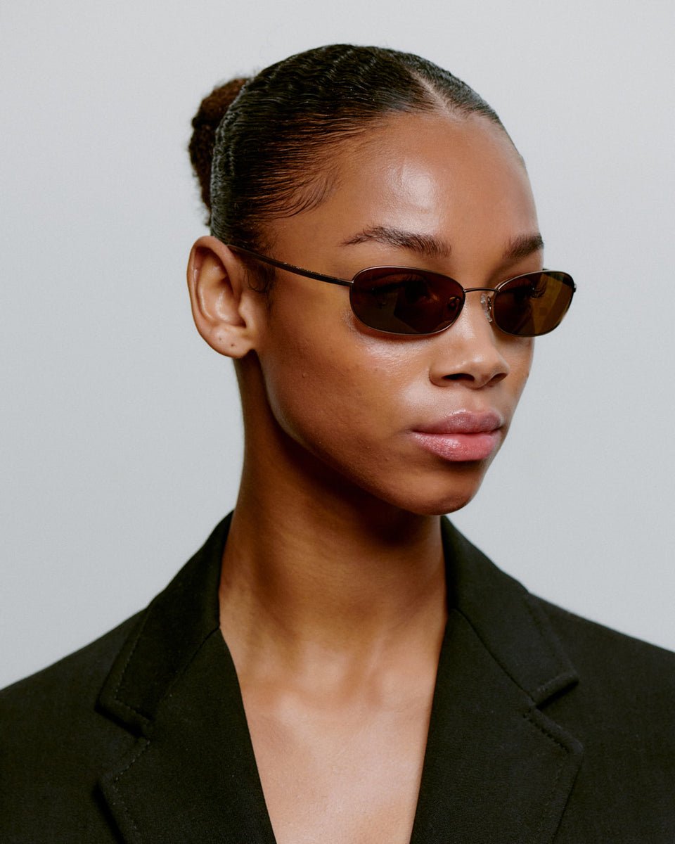 lpdgem アンチピリング　マフラー　brown LA PEAU DE GEM A.Kjaerbede | Jack | Matte Brown & Brown Lens Sunglasses | Shade Files