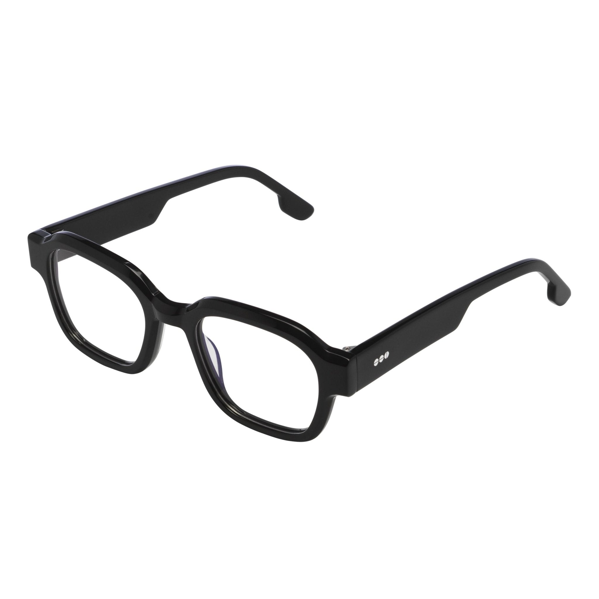 Jeff Optical / Black Acetate & Blue - Light Lens - Shade Files