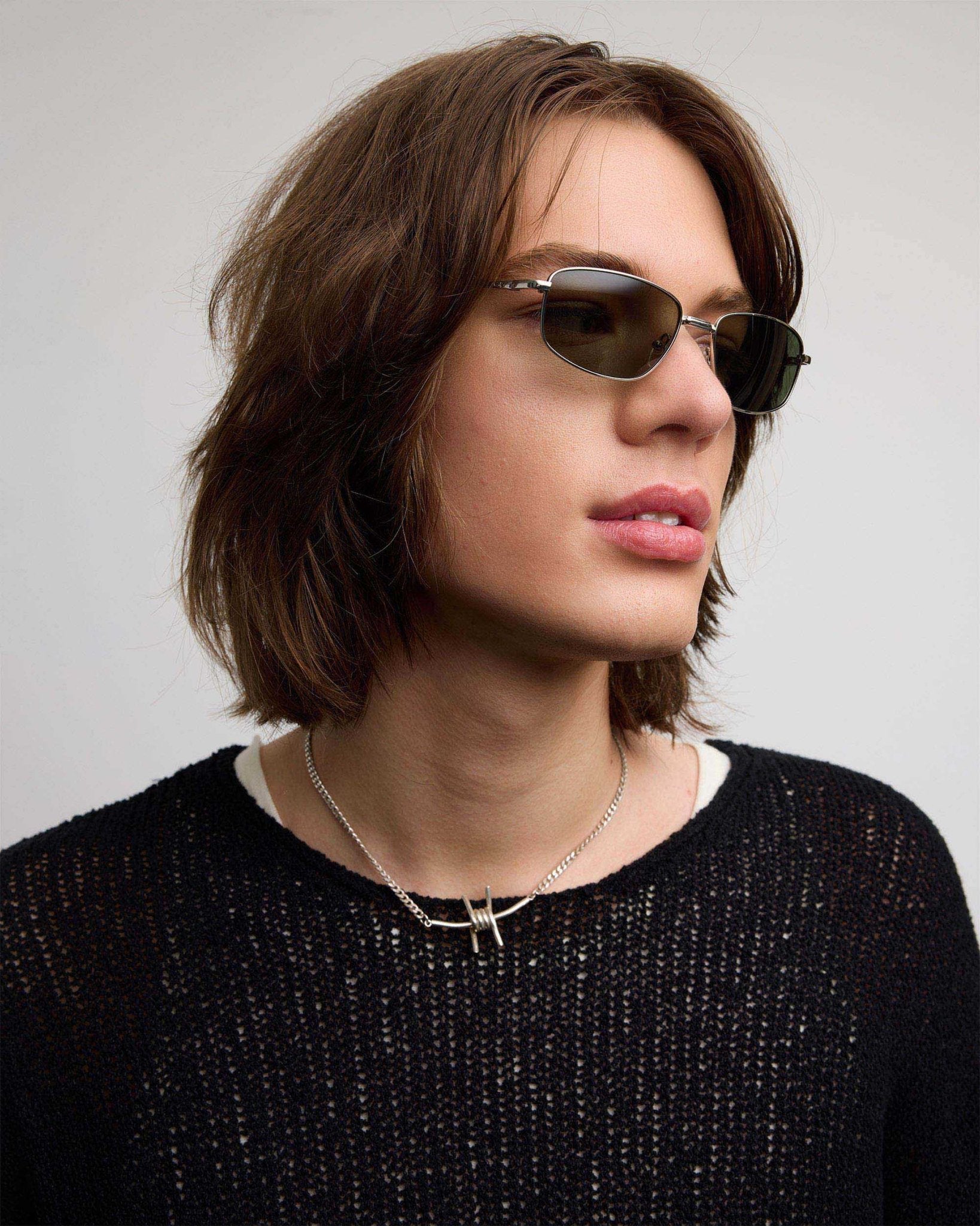 Szade | Lee | Polished Silver & Moss Sunglasses | Shade Files