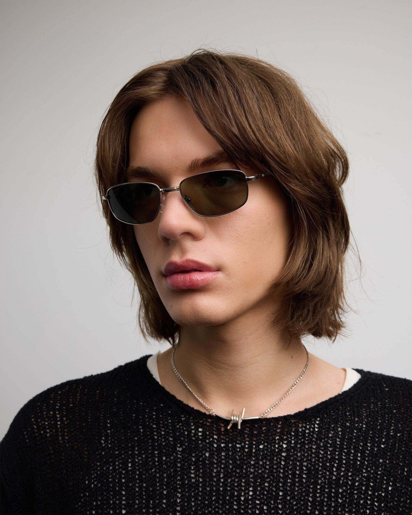 Szade | Lee | Polished Silver & Moss Sunglasses | Shade Files