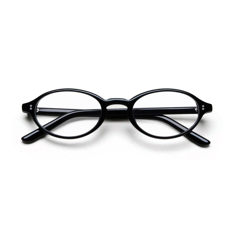 Lex Optical / Black Acetate & Clear Lens
