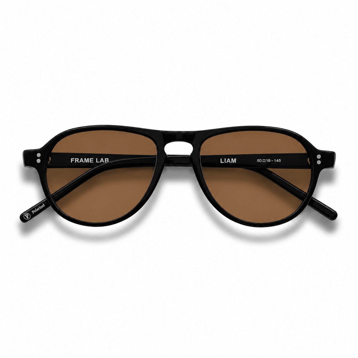 Liam / Black Acetate & Polarised Brown Lens - Shade Files