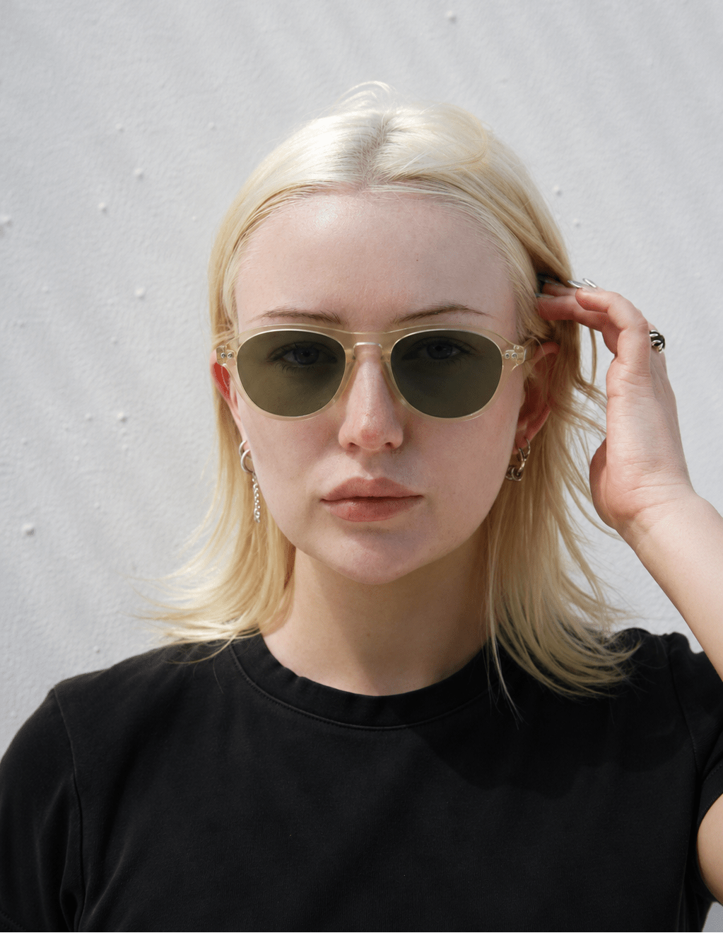 Liam / Blonde Crystal Acetate & Polarised Green Lens - Shade Files