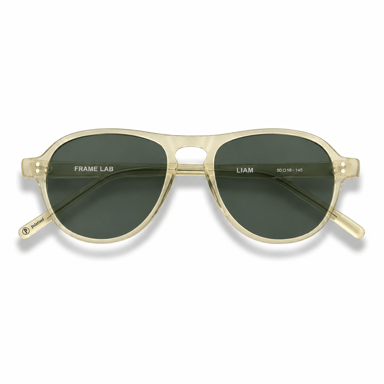 Liam / Blonde Crystal Acetate & Polarised Green Lens - Shade Files