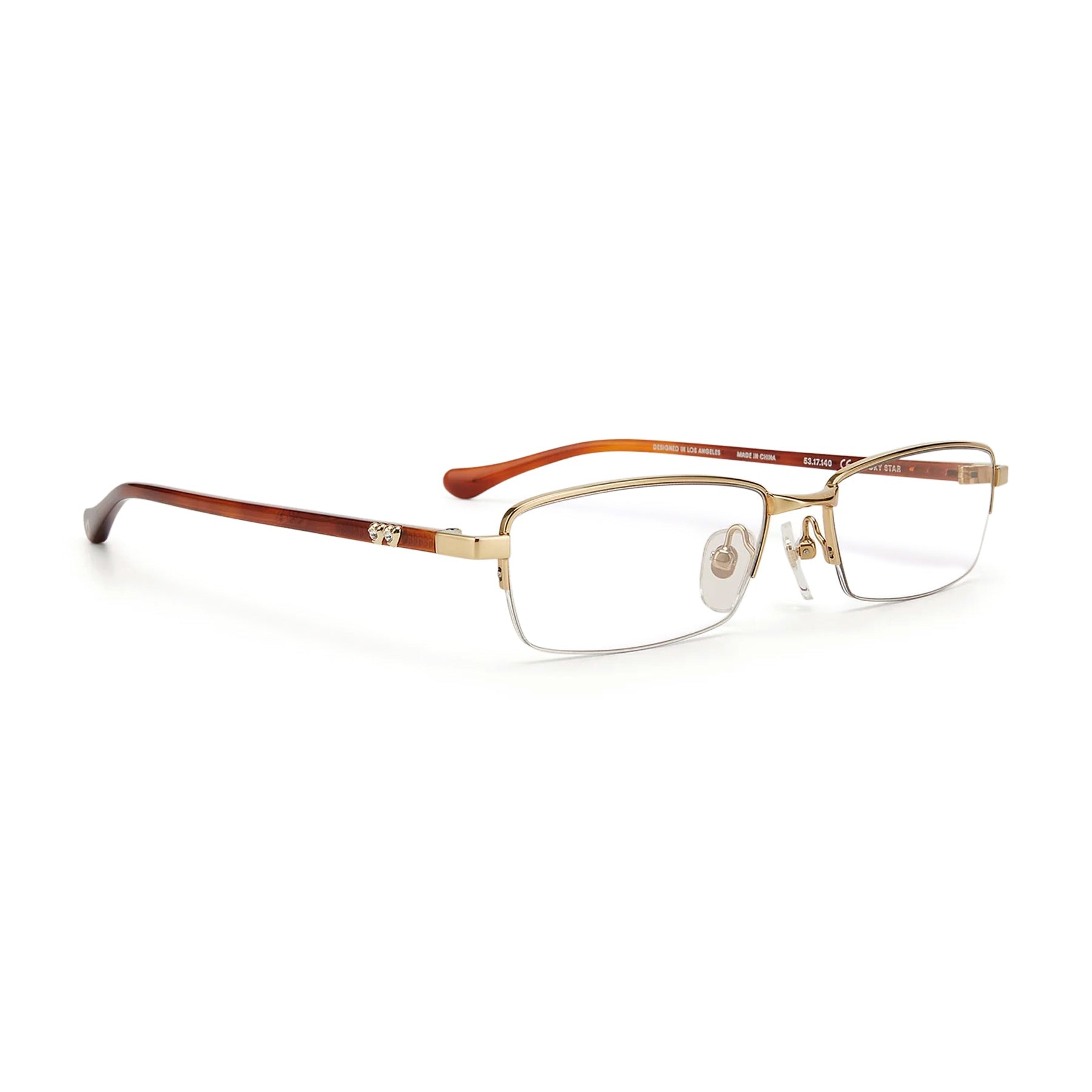 Lucky Star Optical / Gold Tortoise Rimless & Blue - Light Lens - Shade Files