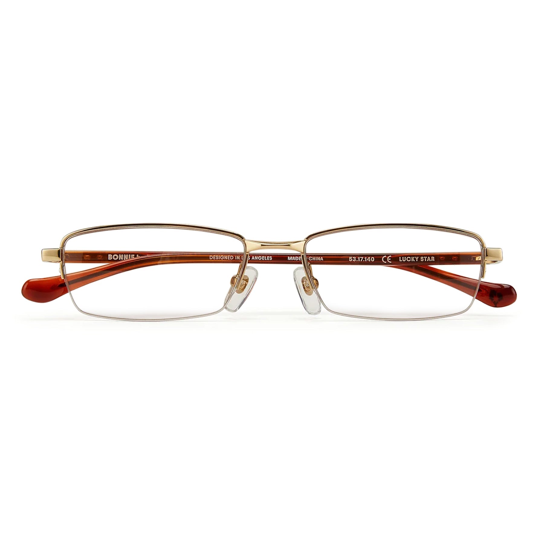 Lucky Star Optical / Gold Tortoise Rimless & Blue - Light Lens - Shade Files