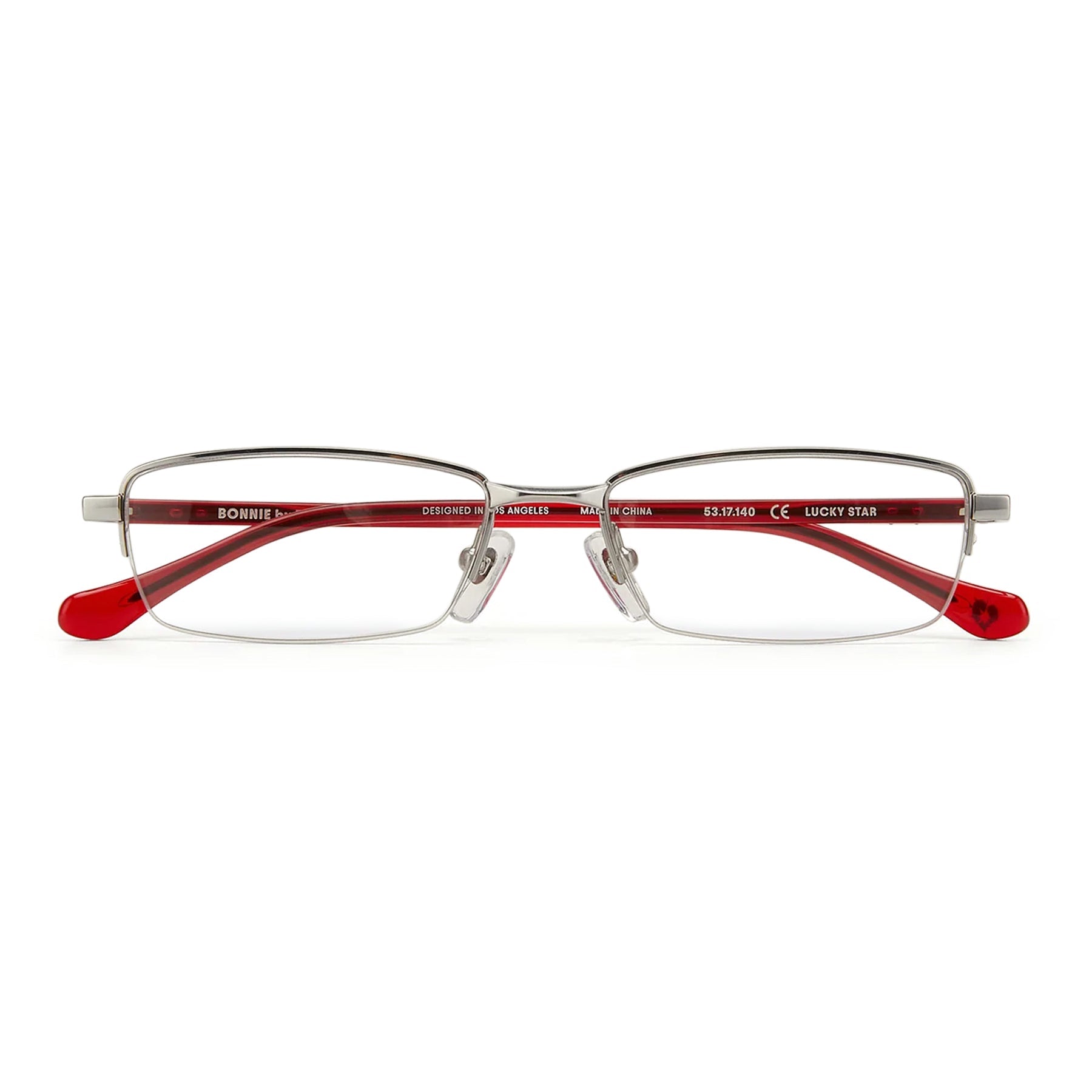 Lucky Star Optical / Silver Red Rimless & Blue - Light Lens - Shade Files