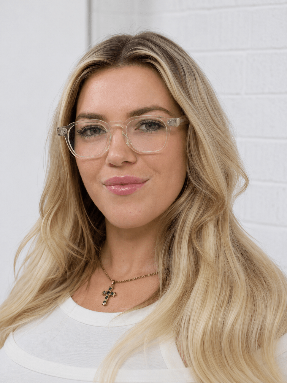 Marg Optical / Blonde Crystal Acetate & Clear Lens - Shade Files