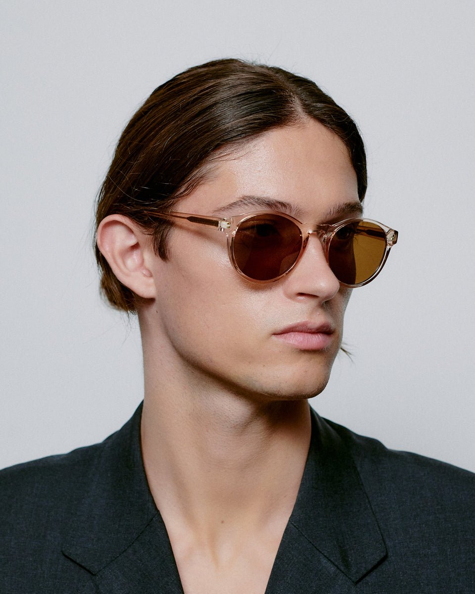 A.Kjaerbede | Marvin | Champagne & Brown Lens Sunglasses | Shade Files