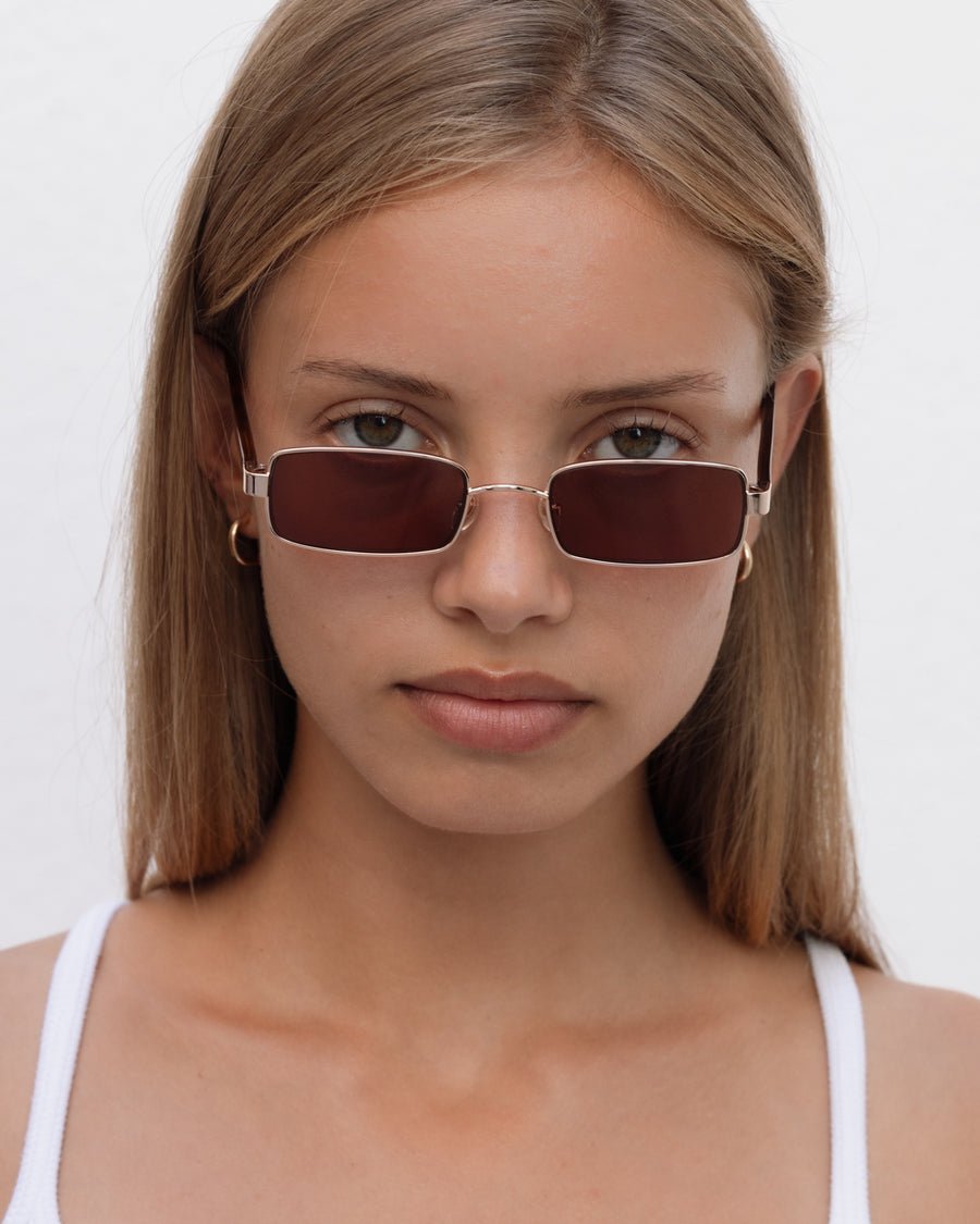 Lu Goldie | Nina | Gold Metal & Chestnut Lens Sunglasses | Shade Files