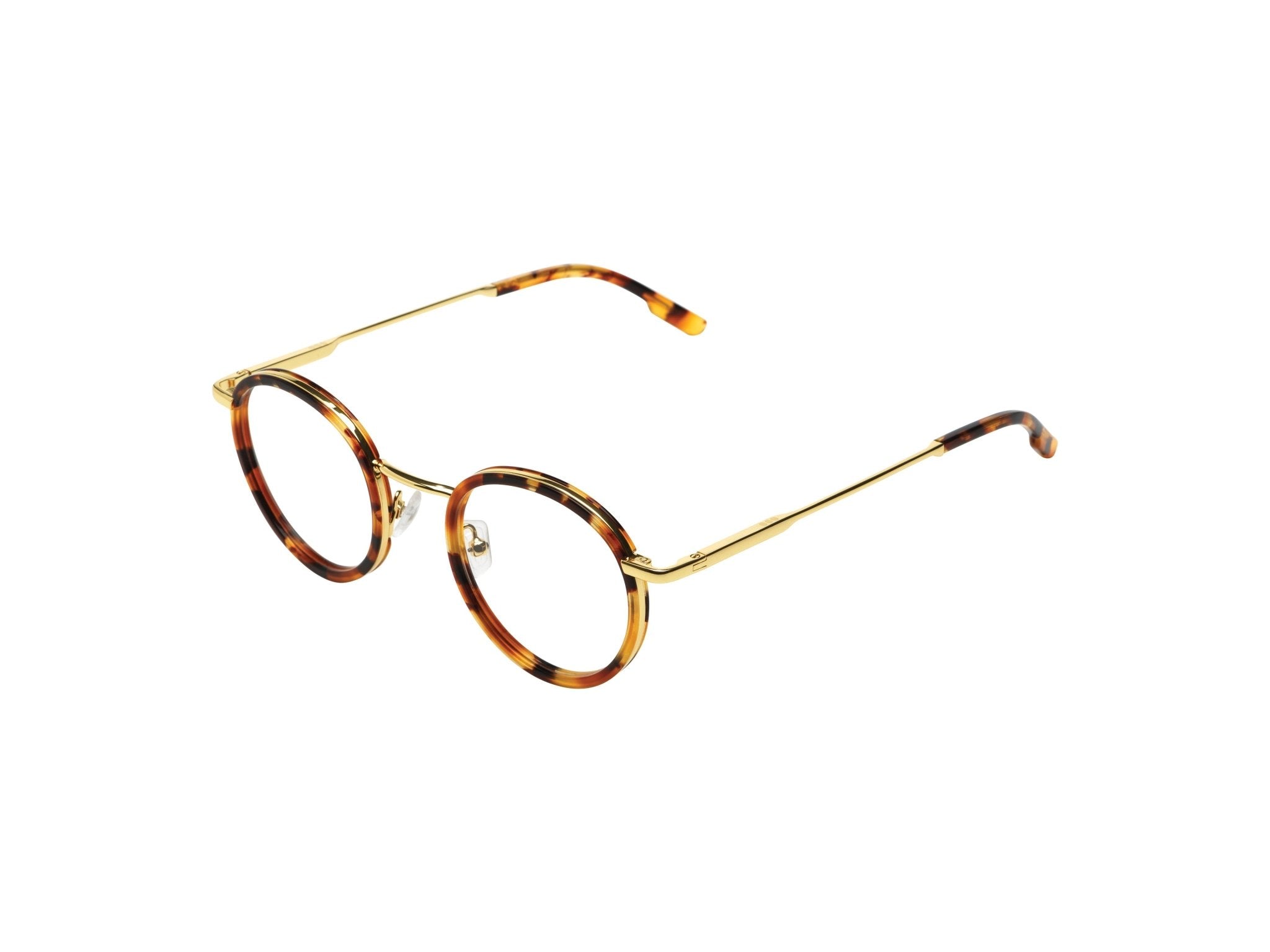 Pete Slims Optical / Maple Gold Acetate & Blue - Light Lens - Shade Files