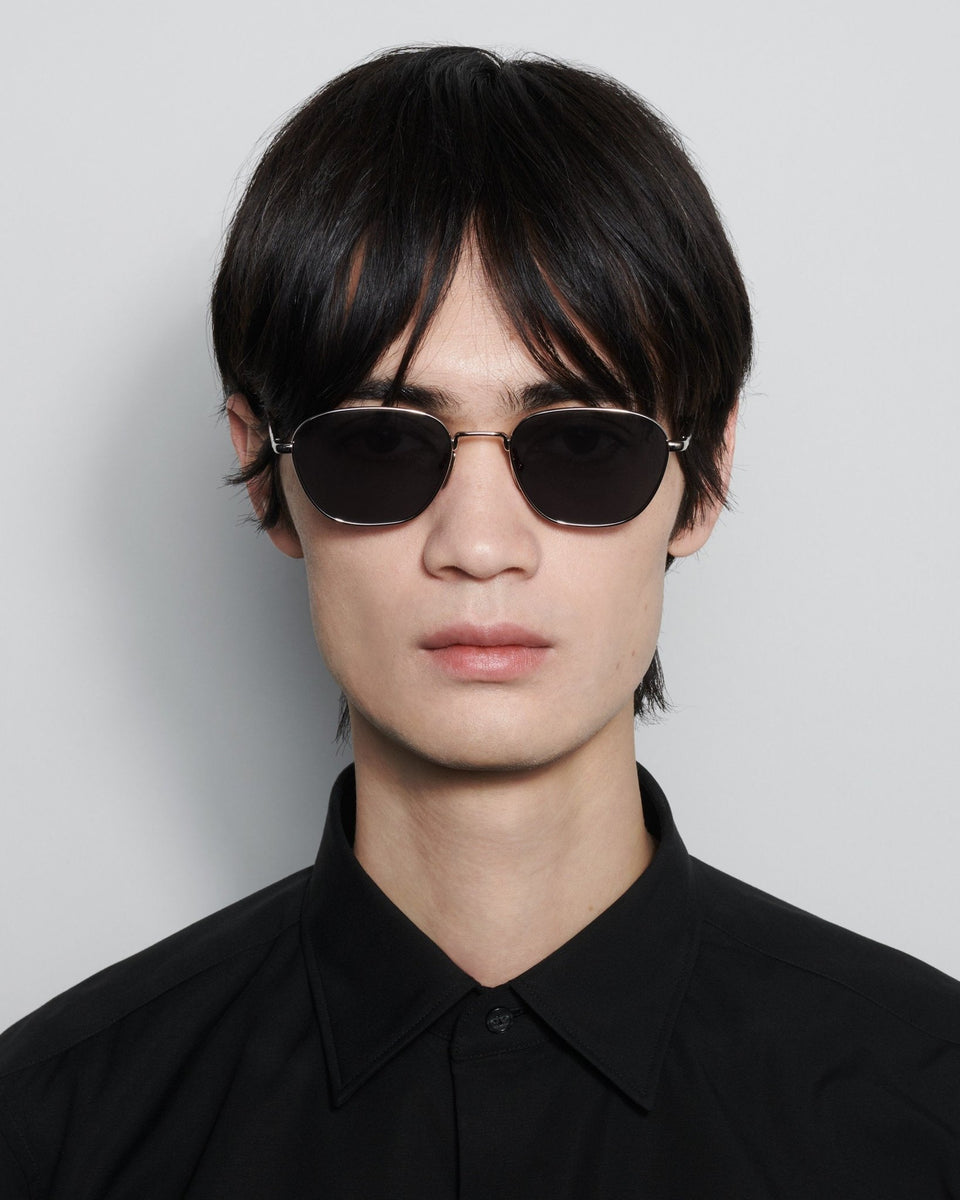 Chimi | Polygon | Silver Metal & Grey Lens Sunglasses | Shade Files