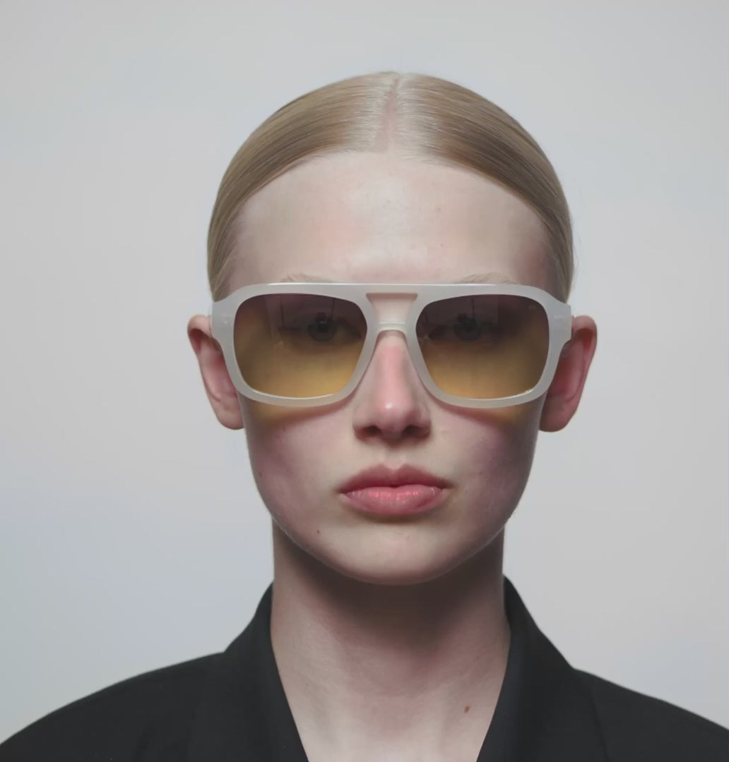 A.Kjaerbede | Kaya | Cream Bone & Gradient Lens Sunglasses | Shade