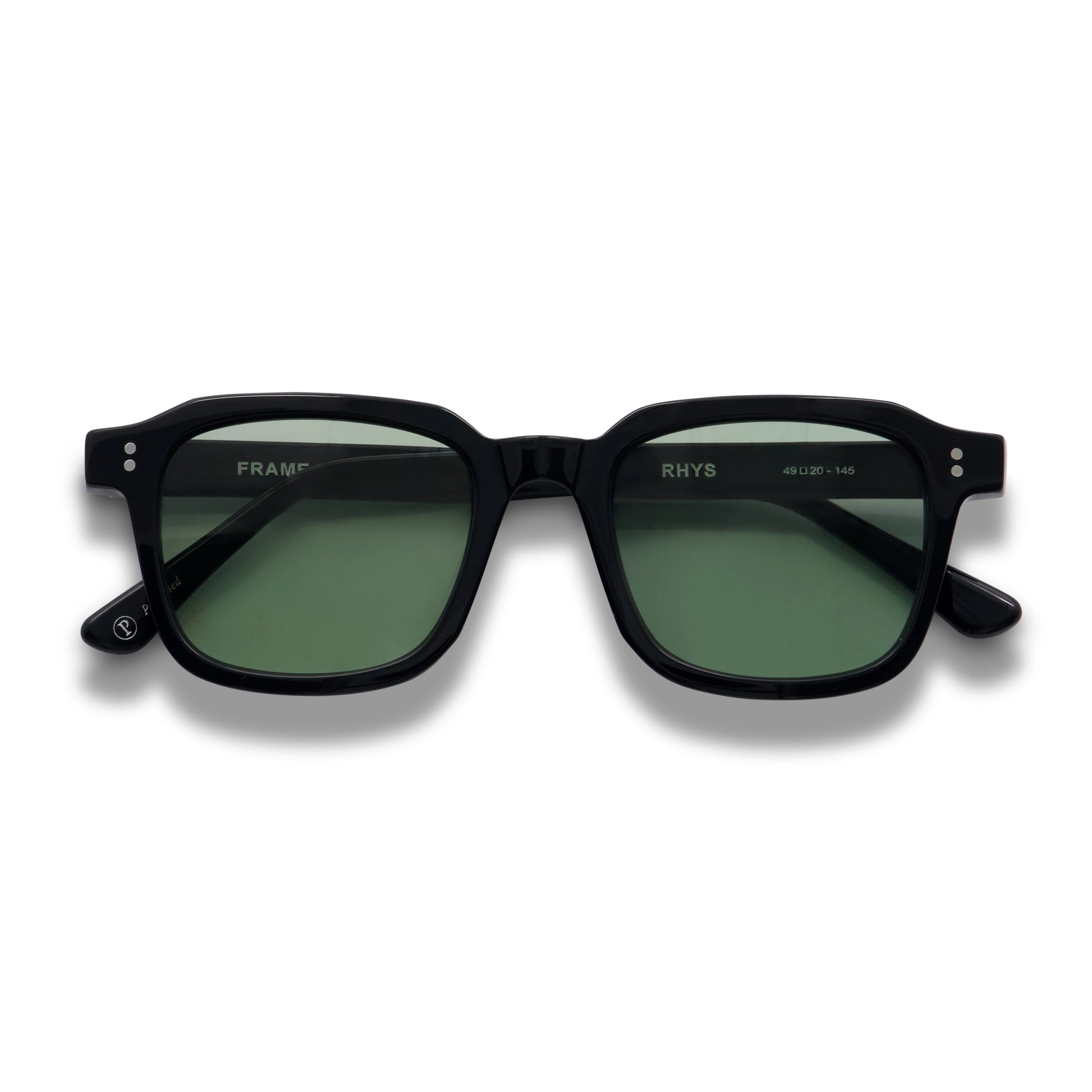 Rhys / Black Acetate & Polarised Green Lens - Shade Files