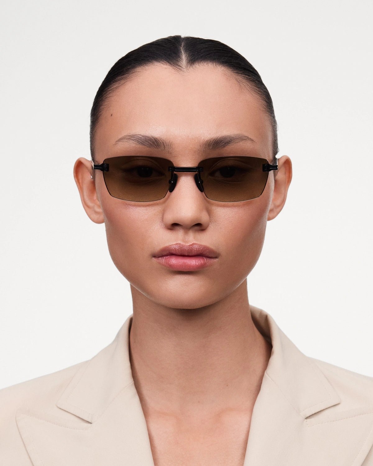 Rimless Cubic / Black & Gradient Brown Lens - Shade Files