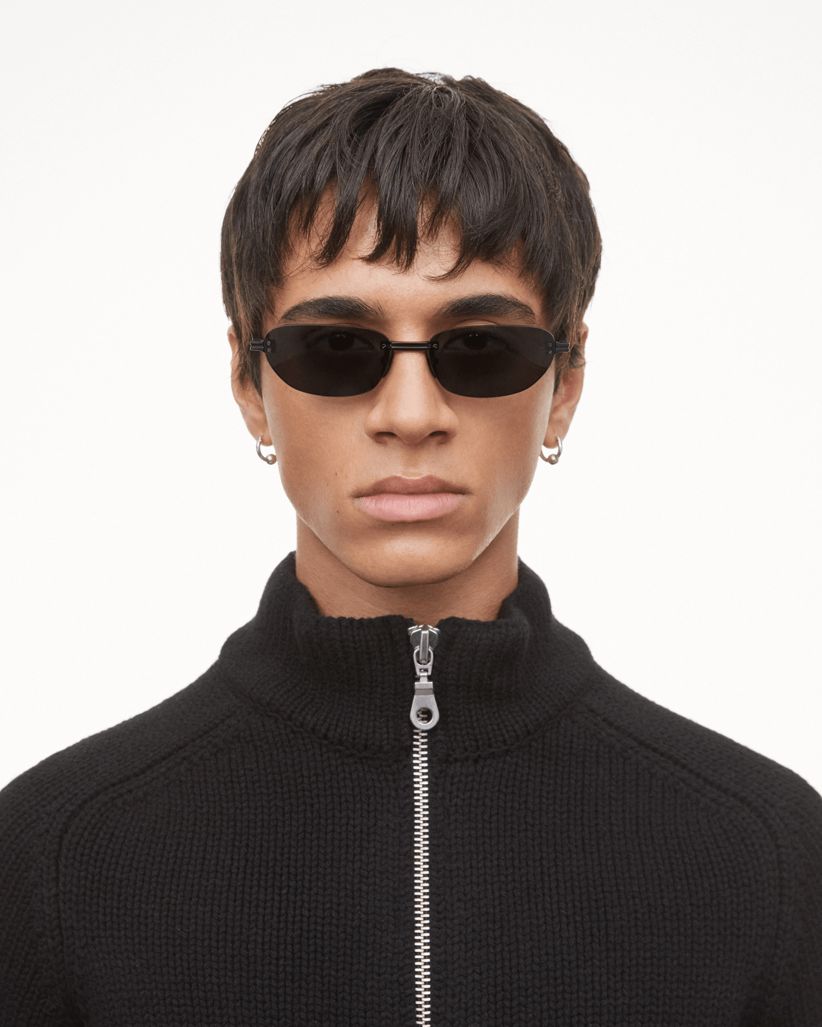 Rimless Oval / Black Titanium & Black Lens - Shade Files