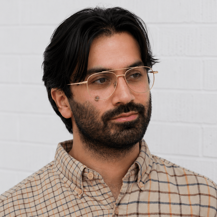 Ron Optical / Brushed Gold Metal & Clear Lens - Shade Files