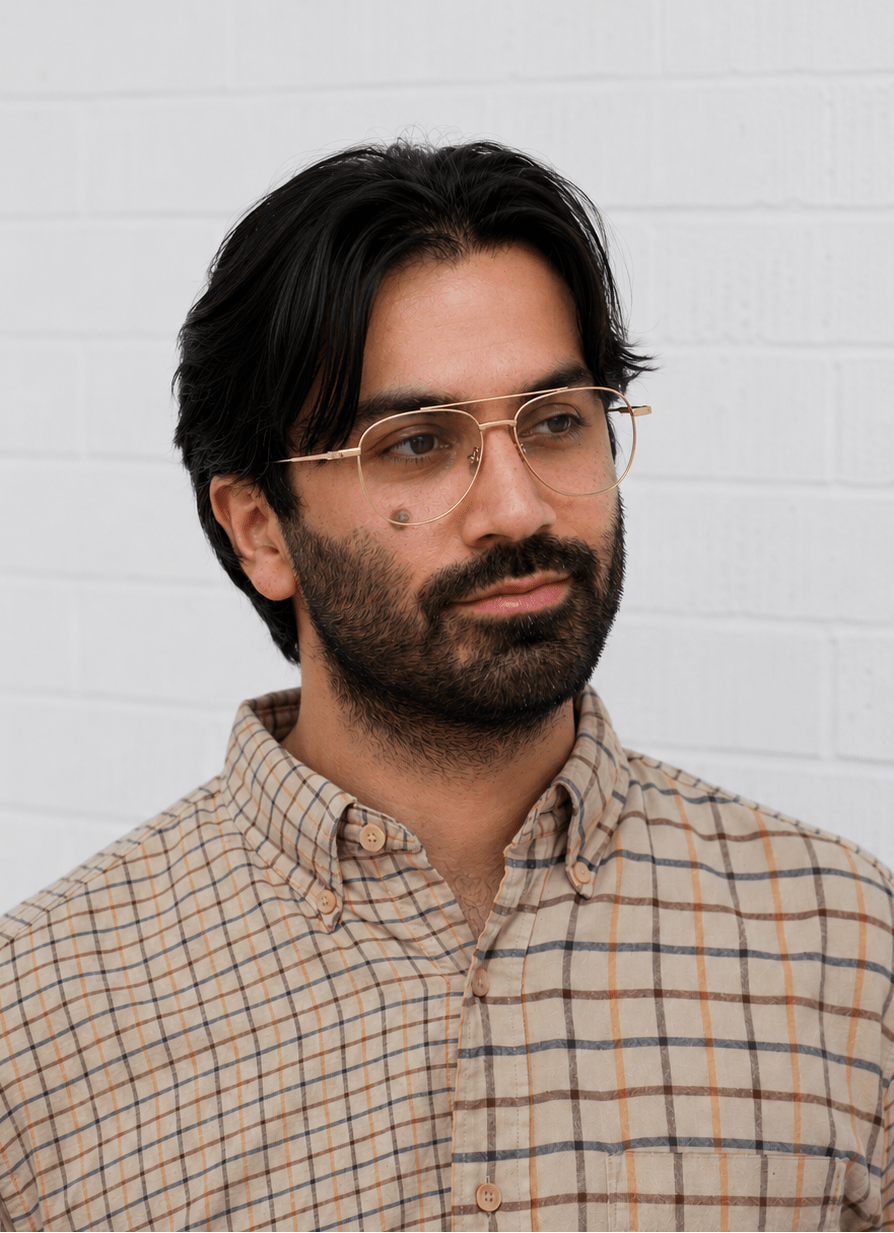 Ron Optical / Brushed Gold Metal & Clear Lens - Shade Files