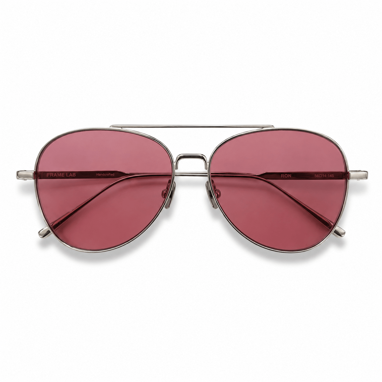 Ron / Silver Metal & Polarised Rose Sunglasses - Shade Files