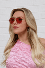 Ron / Silver Metal & Polarised Rose Sunglasses - Shade Files
