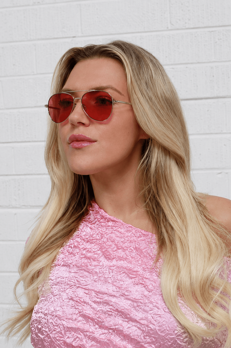 Ron / Silver Metal & Polarised Rose Sunglasses - Shade Files