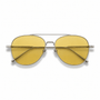 Ron / Silver Metal & Polarised Warm Gold Lens - Shade Files