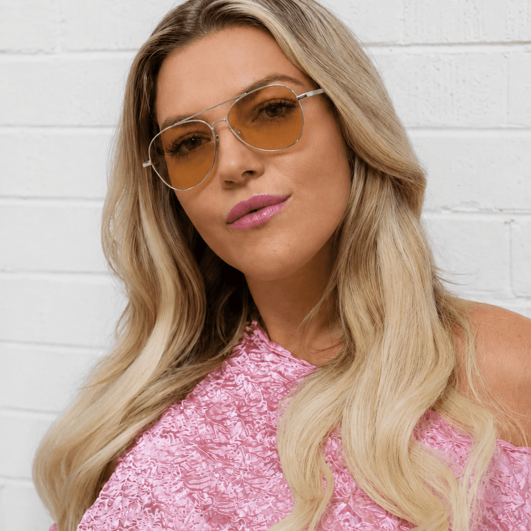 Ron / Silver Metal & Polarised Warm Gold Lens - Shade Files