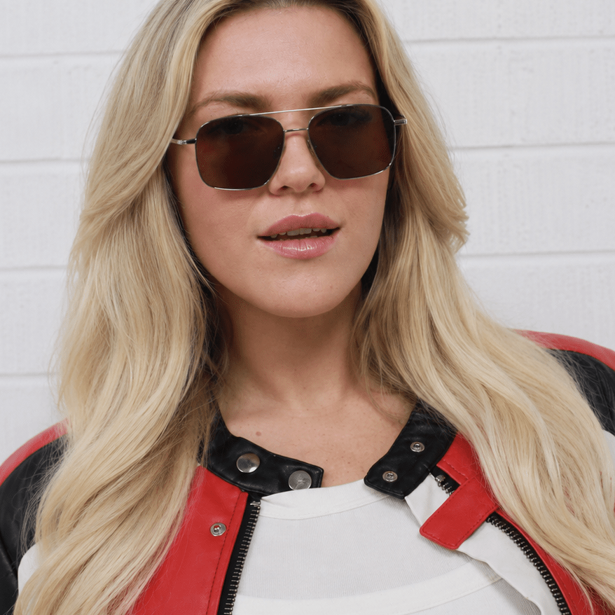 Stevie / Silver Metal & Polarised Brown Lens - Shade Files