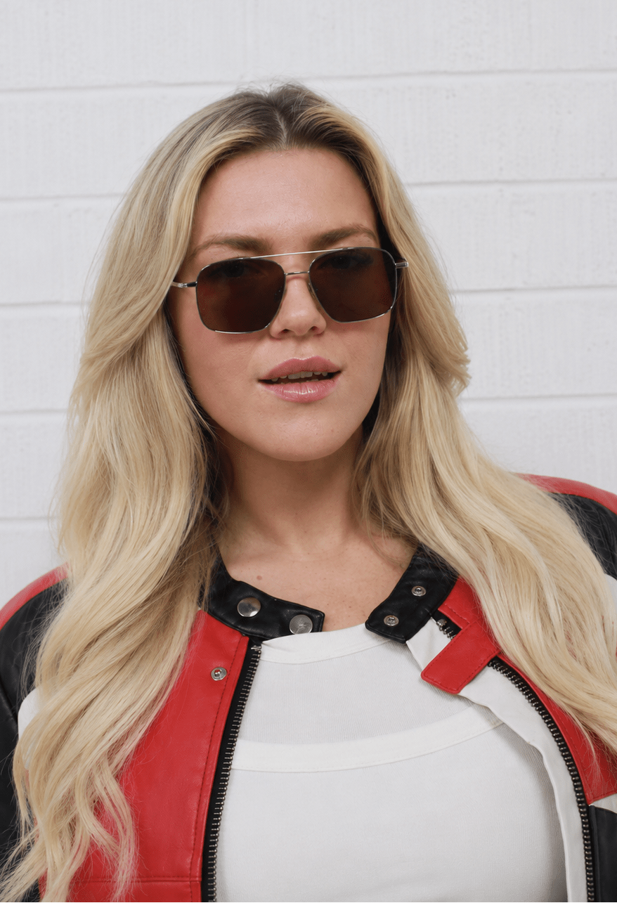 Stevie / Silver Metal & Polarised Brown Lens - Shade Files