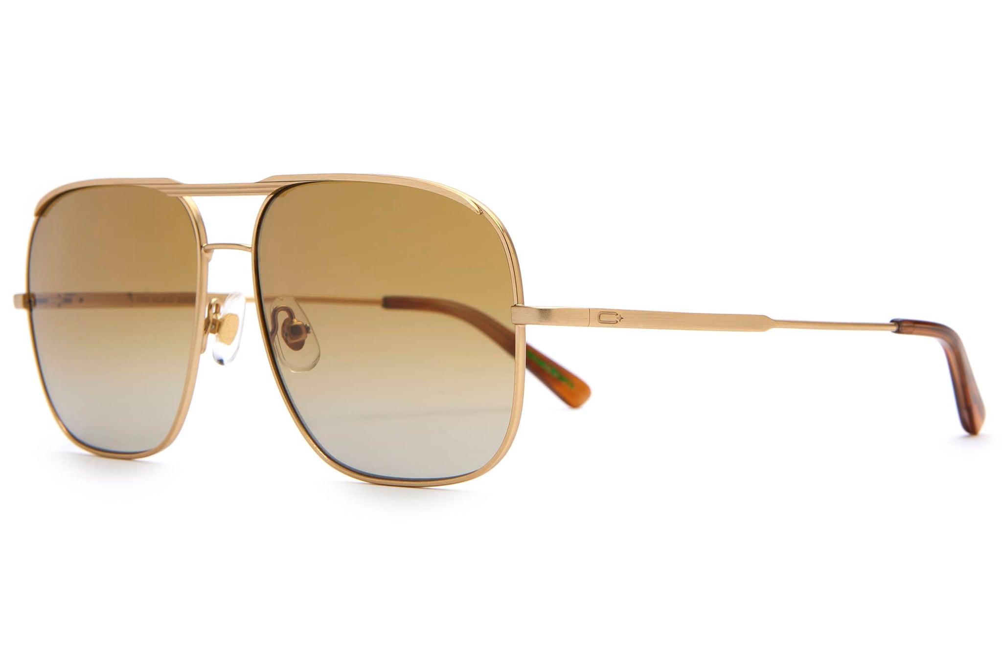 The Glass Bubble / Brushed Gold & Cinnamon Bio & Vintage Mustard Lens - Shade Files