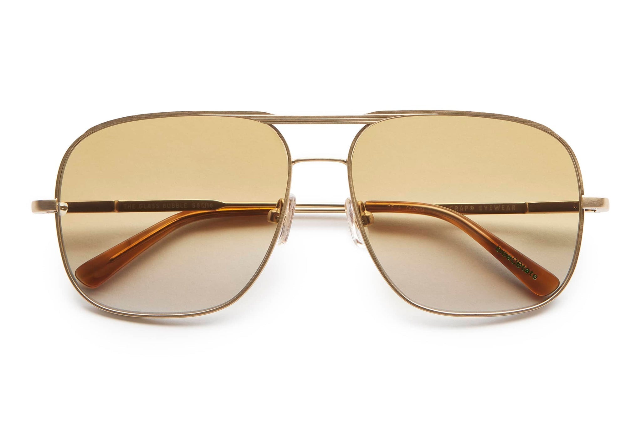 The Glass Bubble / Brushed Gold & Cinnamon Bio & Vintage Mustard Lens - Shade Files