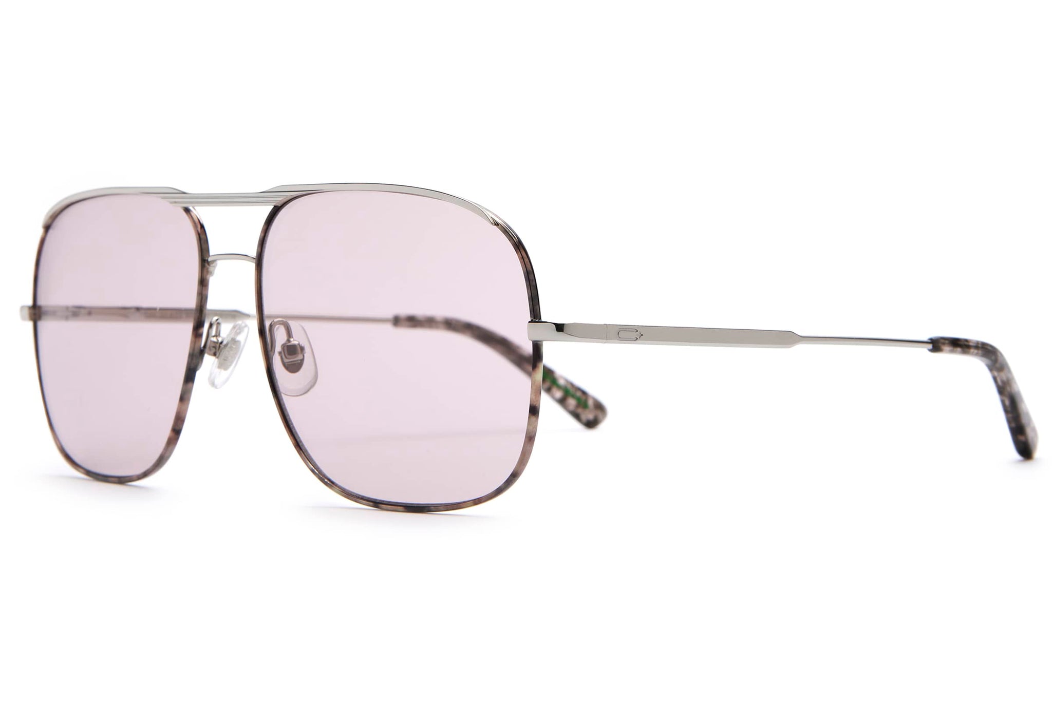 The Glass Bubble / Polished Silver & Espresso Tortoise Bio & Lilac Wash Lens - Shade Files