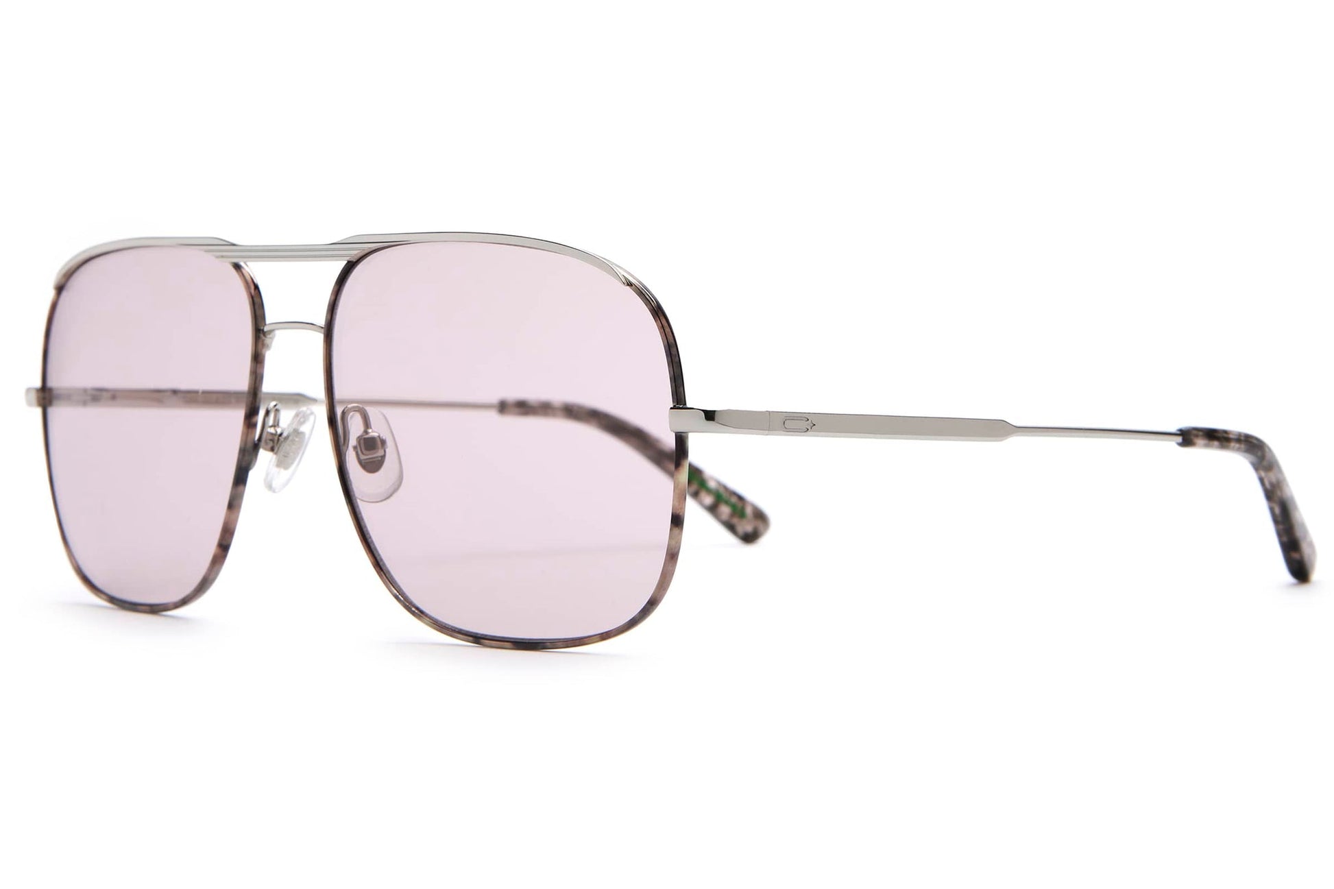 The Glass Bubble / Polished Silver & Espresso Tortoise Bio & Lilac Wash Lens - Shade Files