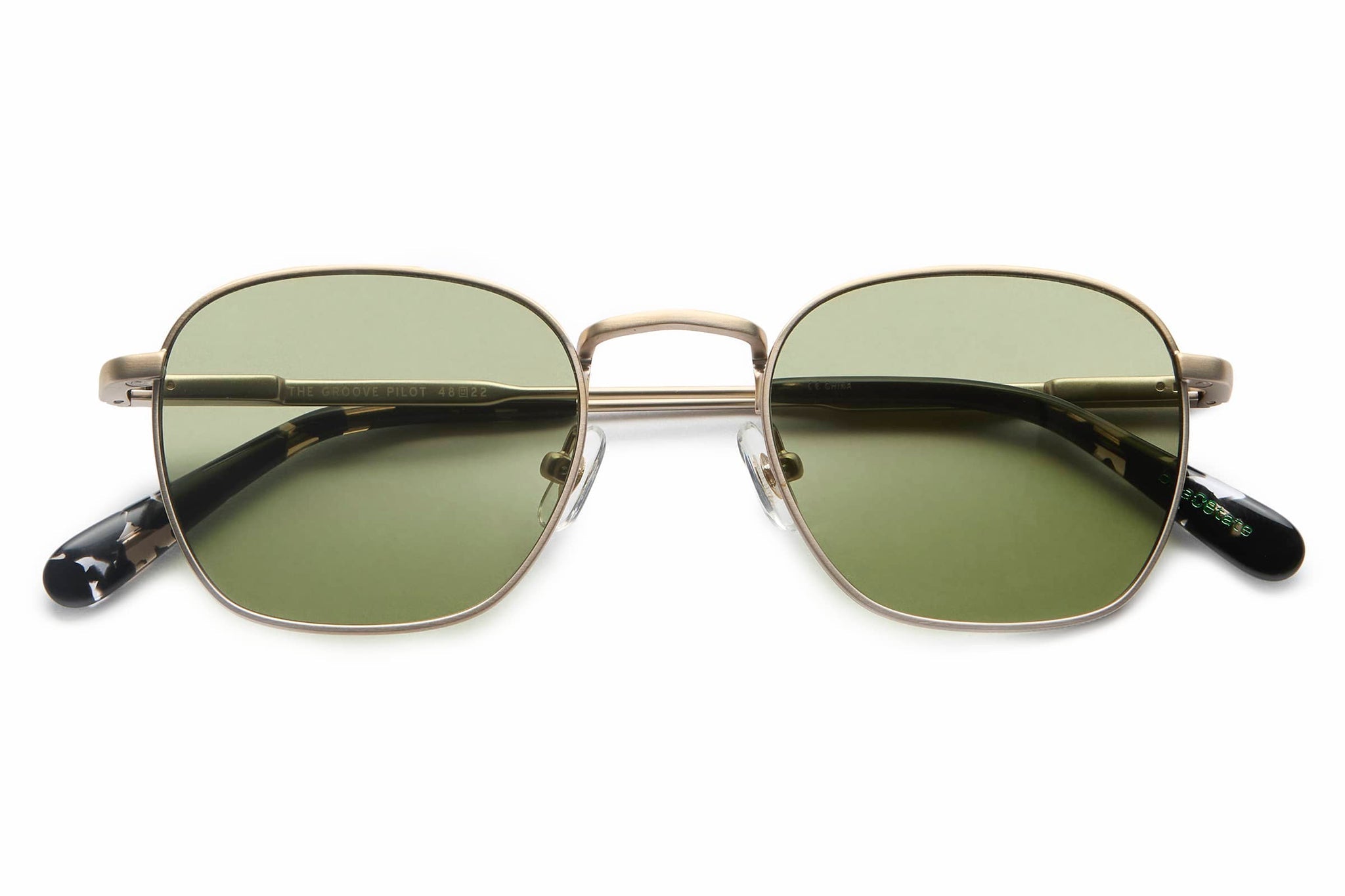 The Groove Pilot / Matte White Gold & Black Tortoise Bio & Moss Lens - Shade Files