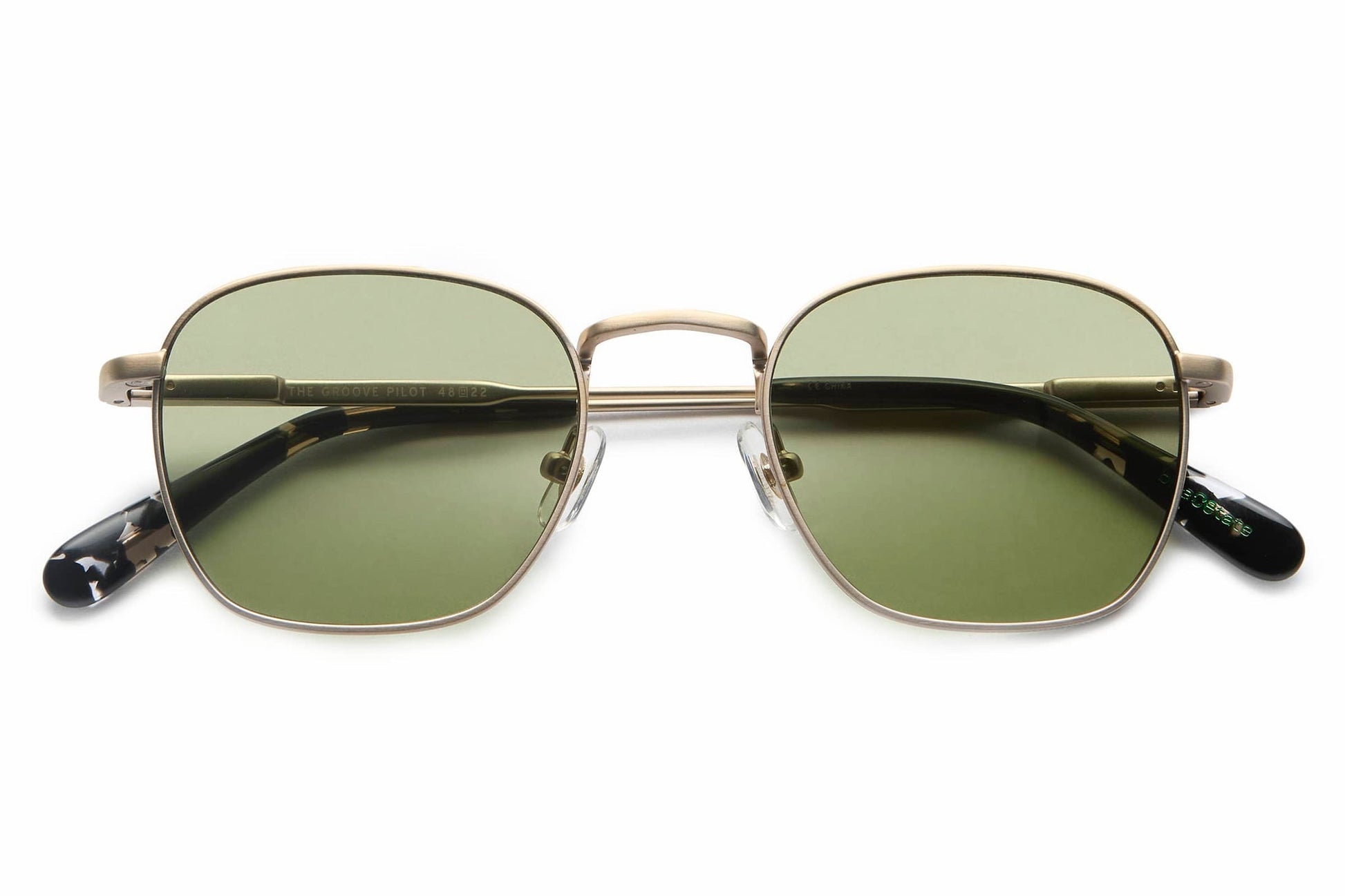 The Groove Pilot / Matte White Gold & Black Tortoise Bio & Moss Lens - Shade Files