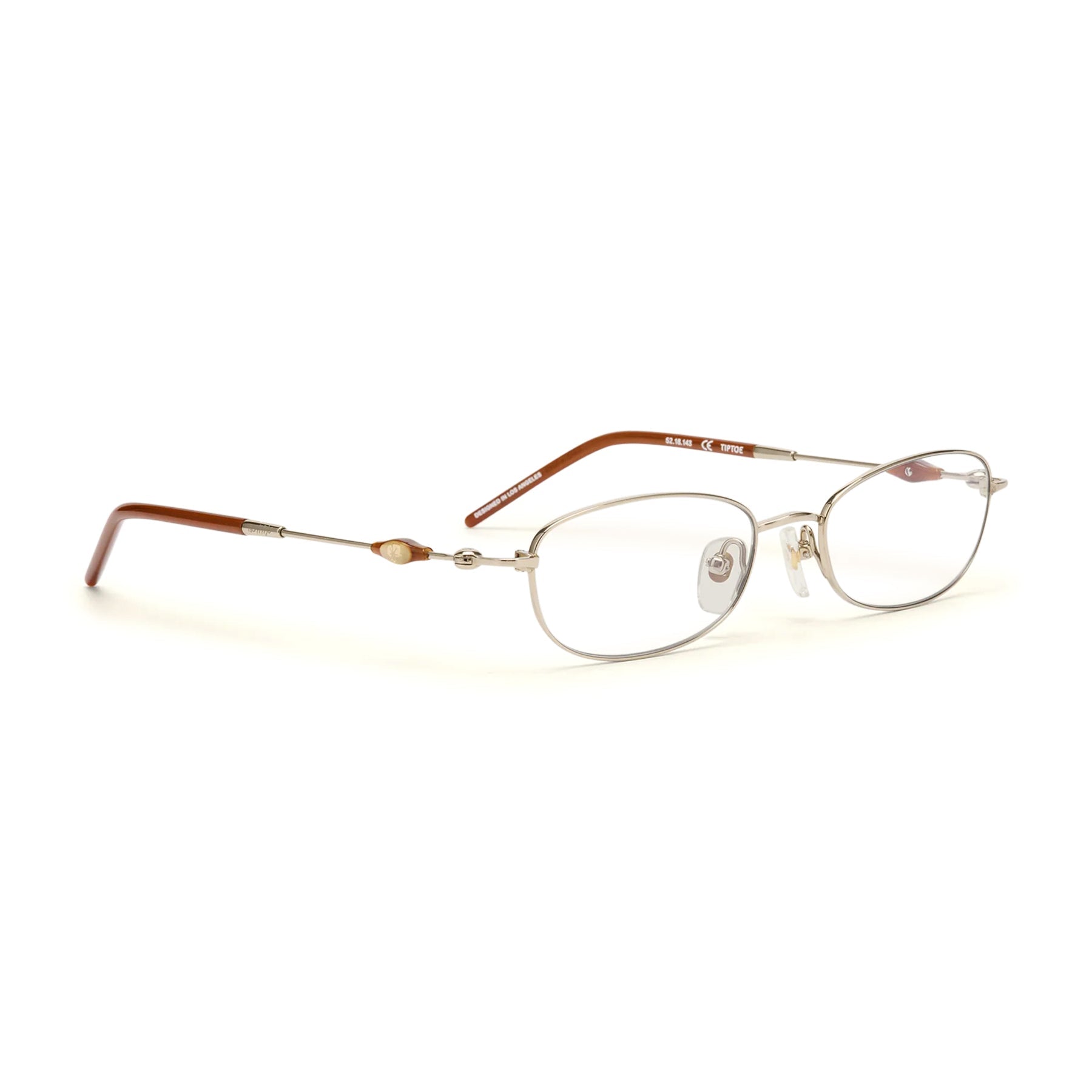 Tiptoe Optical / Gold Dark Brown Titanium & Blue - Light Lens - Shade Files