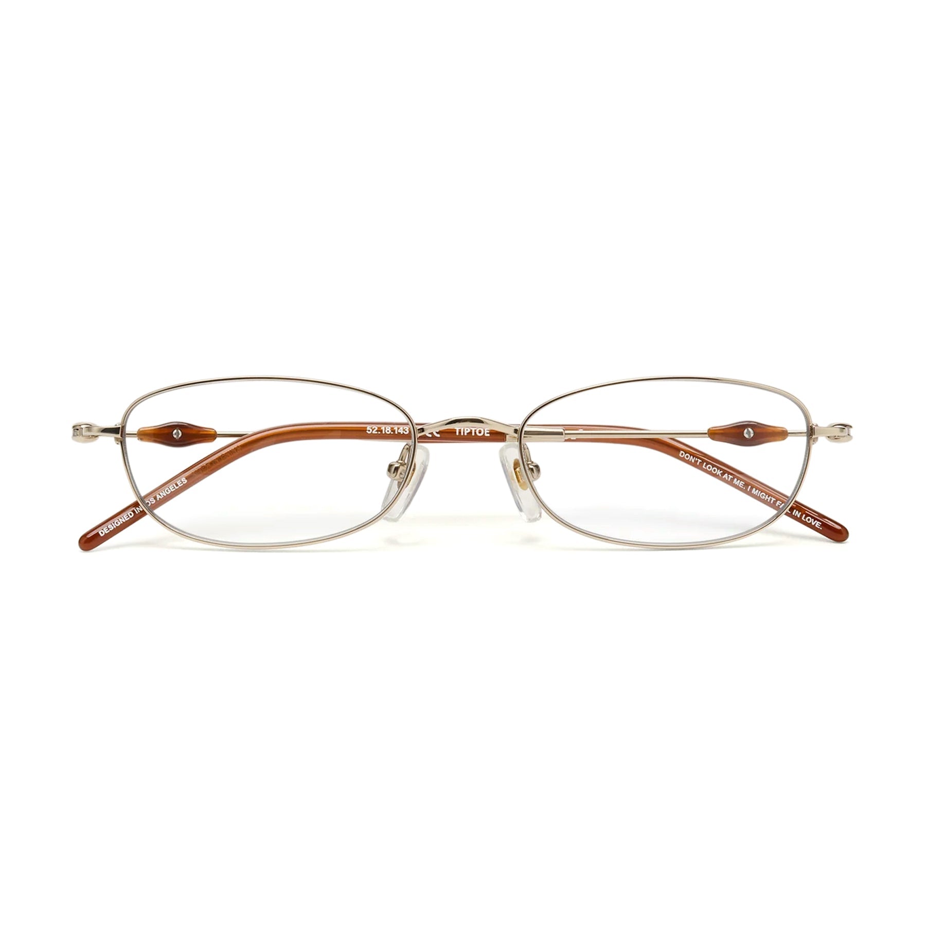 Tiptoe Optical / Gold Dark Brown Titanium & Blue - Light Lens - Shade Files