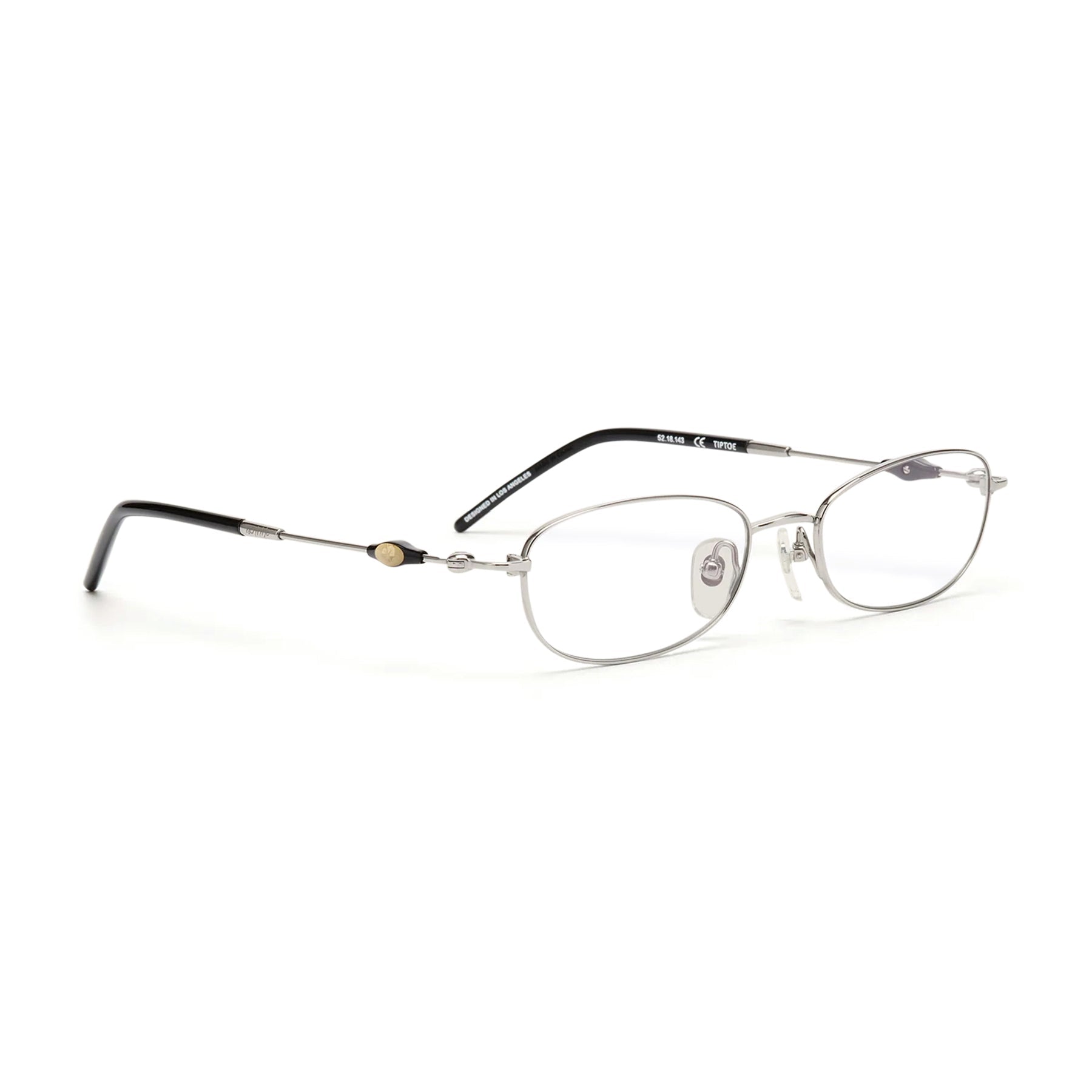 Tiptoe Optical / Silver Black Titanium & Blue - Light Lens - Shade Files